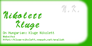 nikolett kluge business card